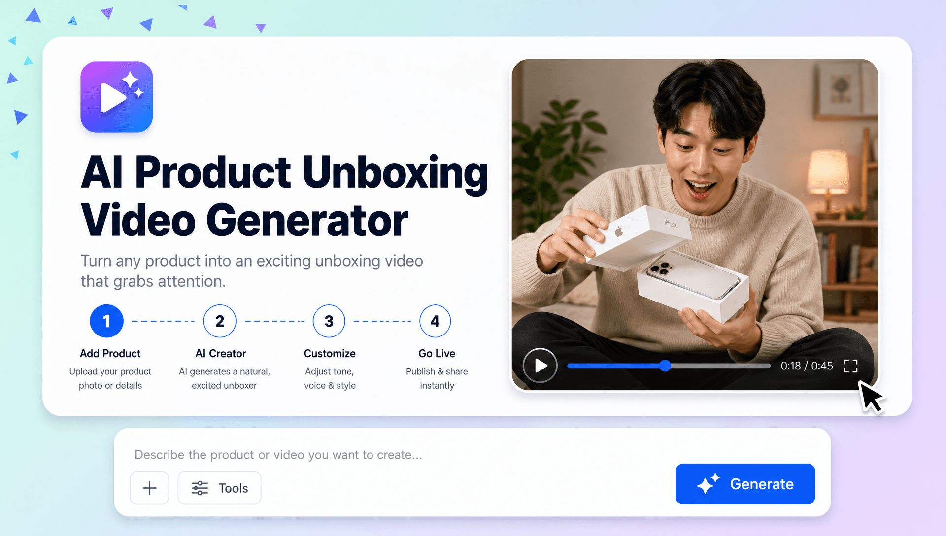 AI Product Unboxing Video Generator Online, Create Engaging Unboxing Videos AI Product Unboxing Video Generator Online, Create Engaging Unboxing Videos